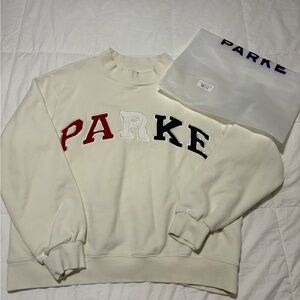 Parke Cream red white blue mockneck